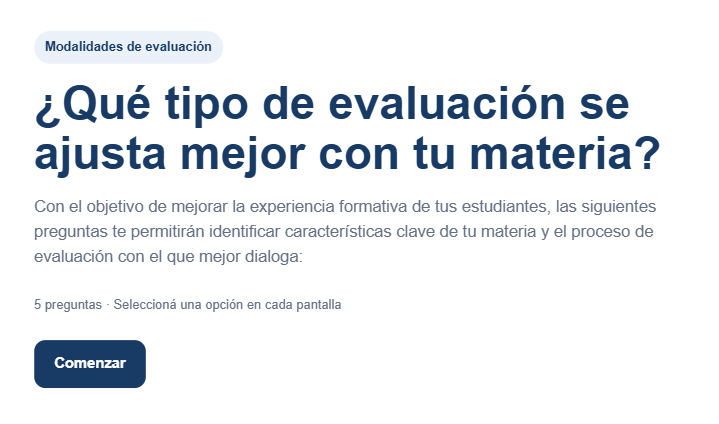¿Qué tipo de evaluación se ajusta mejor con tu materia?
